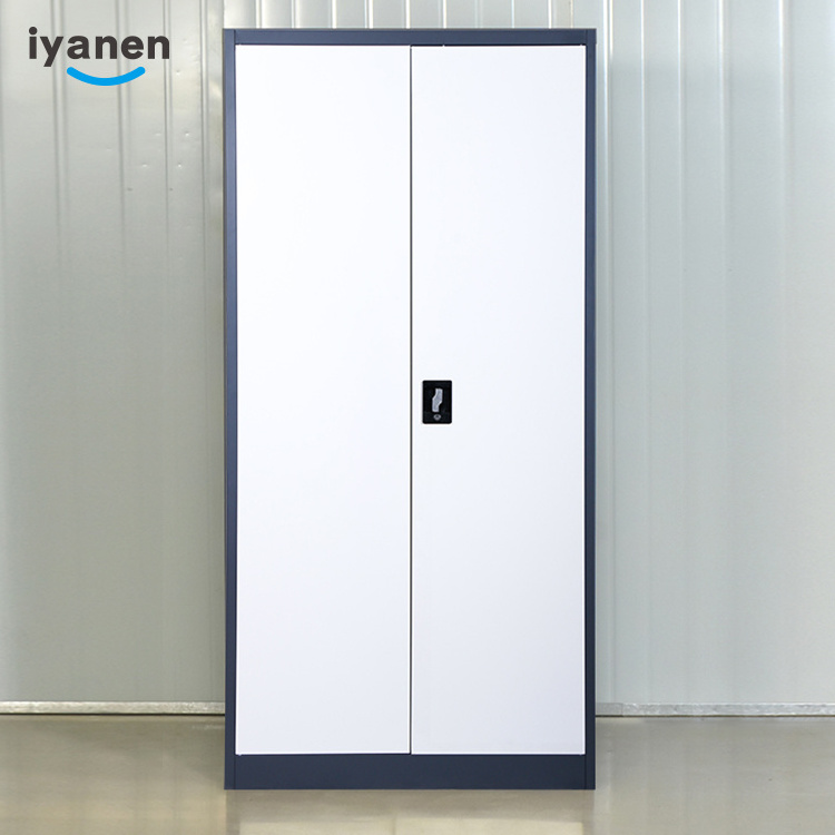 IYANEN grey white disassemble office file storage 3 point lock 2 swing door steel filing cabinet metal