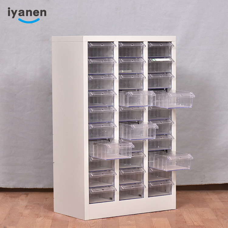 Factory workshop customized tool storage metal cabinet multi plastic drawers space organizer steel spare parts storage cabinet