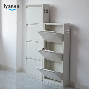 2020 best selling modern design home gym hotel furniture white 4 layer steel storage shoe rack cabinet