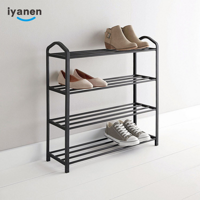 Iyanen Home furniture Shoe Rack 4-Tier Metal Shoe Storage Organizer Shelf Shoe Cabinet