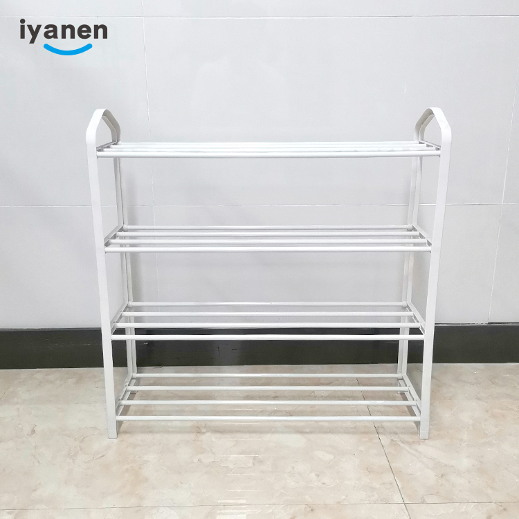 Durable Metal Unit Entryway Shelf Cabinet with 4-Tier Metal Shoe Tower 20-Pair Shoe Storage Organizer 4 Tiers Shoe Rack