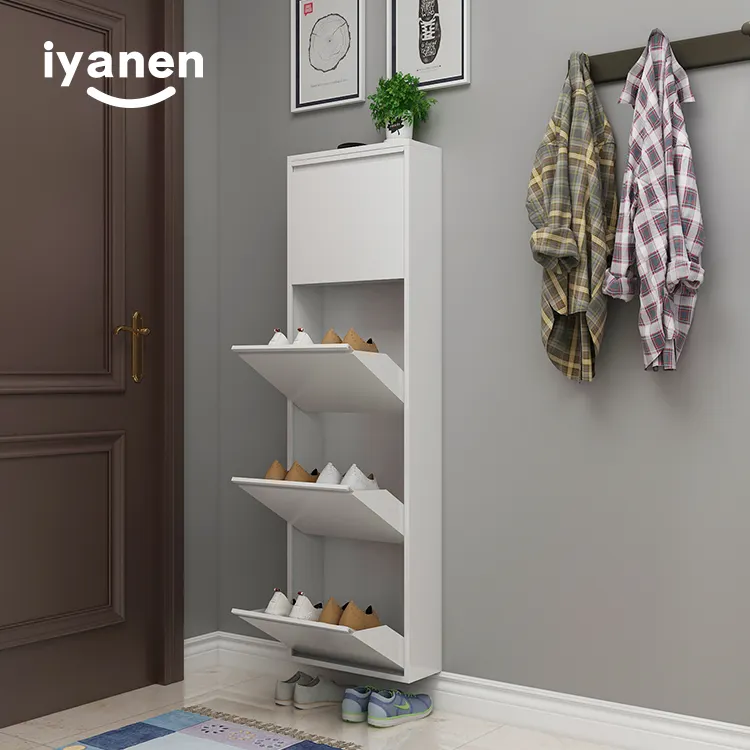 Metal Foldable Shoe Rack Customized Steel Logo Layer Style Storage Living Convertible Close Room