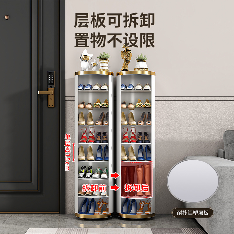 Living Room Modern Furniture OEM Fabric Shoes Storage Rack High Quality Shoe Stand Revolve Rotation Shoe Rack Cabinet Rack