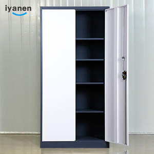 IYANEN grey white disassemble office file storage 3 point lock 2 swing door steel filing cabinet metal