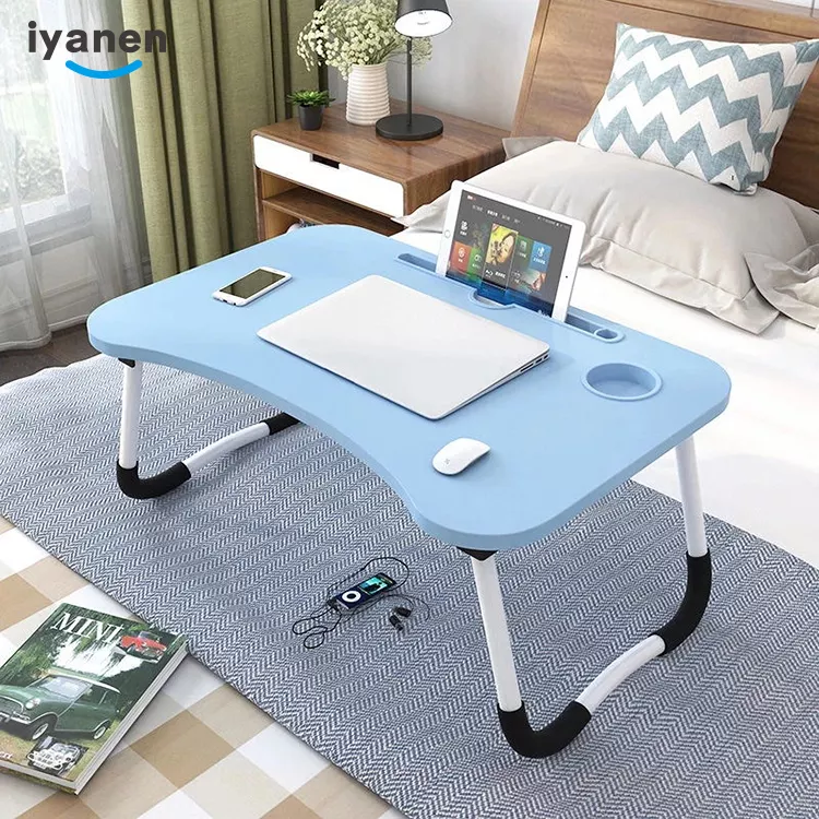 Bedroom Modern Small Dormitory Breakfast Serving Wooden Adjustable Foldable laptop bed tray desk