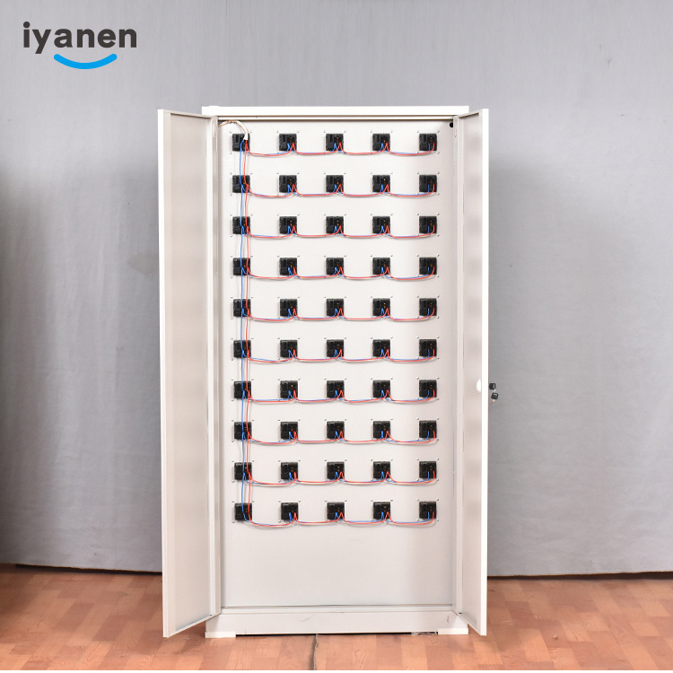 Iyanen metal storage cabinet for cell phone locker 40 doors steel mobile phone Ipad double safety storage locker cabinet