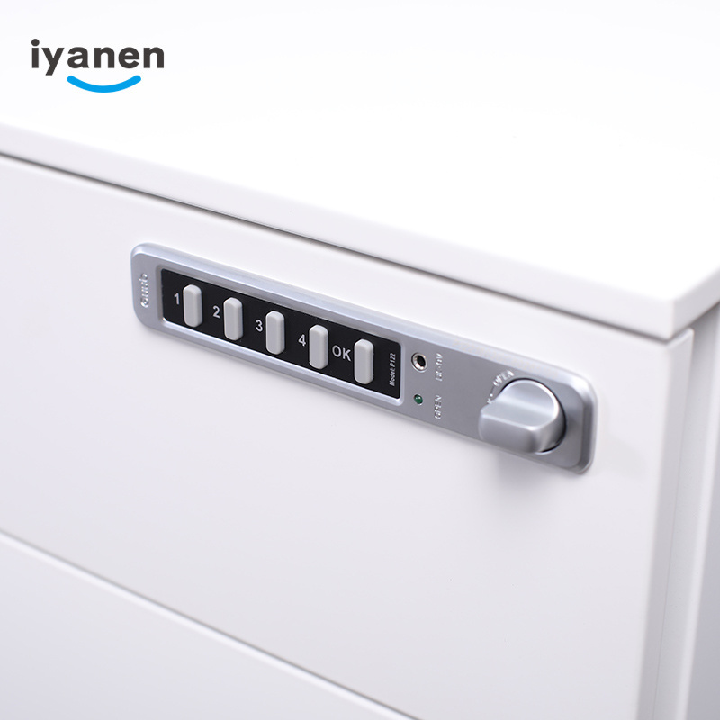 Luoyang IYANEN lockable black safe digital lock 3 drawer mobile pedestal metal filing draw cabinet