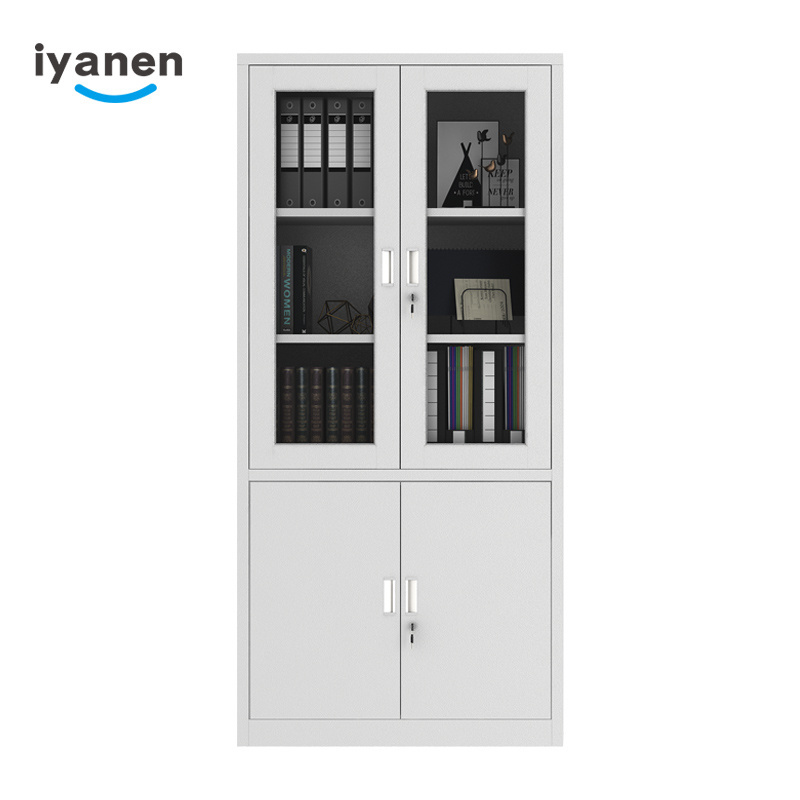 most popular fireproof used office storage metal file cabinet with glass door