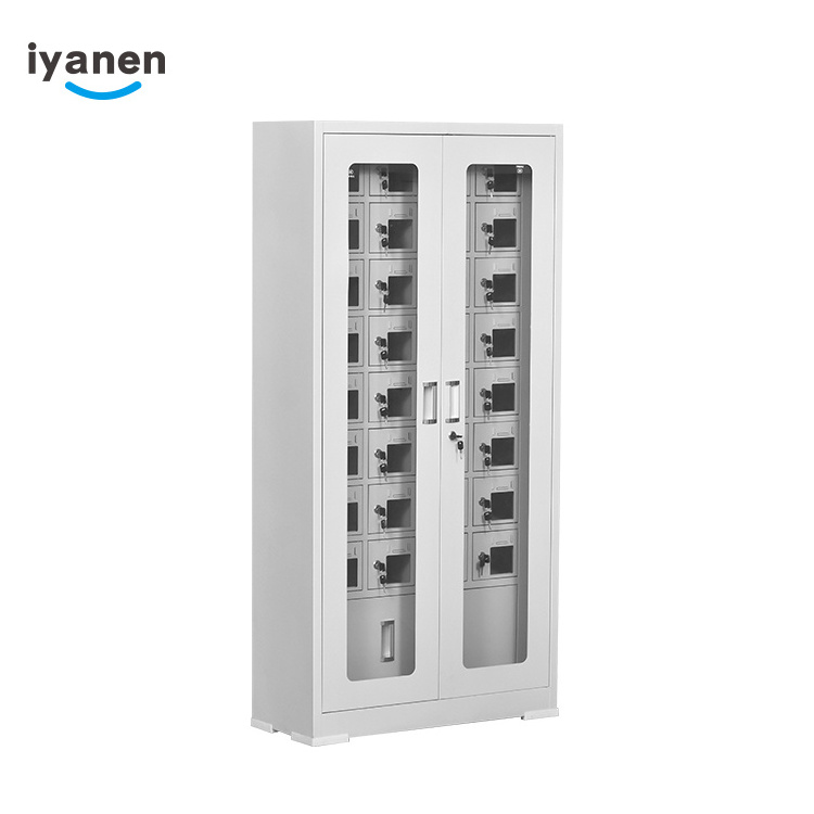 Iyanen metal storage cabinet for cell phone locker 40 doors steel mobile phone Ipad double safety storage locker cabinet