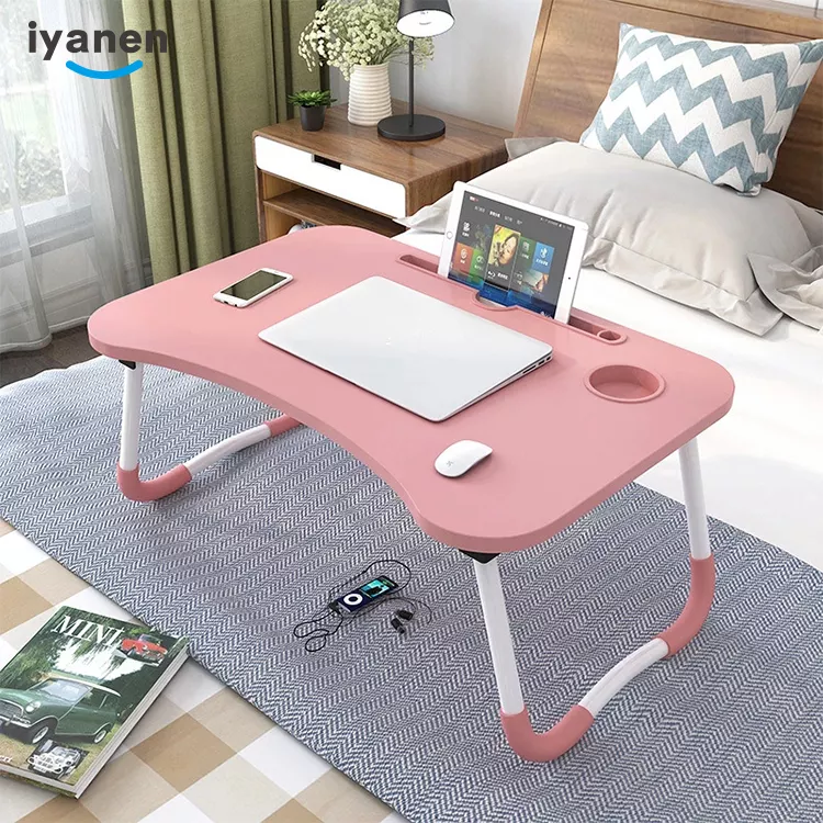 Bedroom Modern Small Dormitory Breakfast Serving Wooden Adjustable Foldable laptop bed tray desk