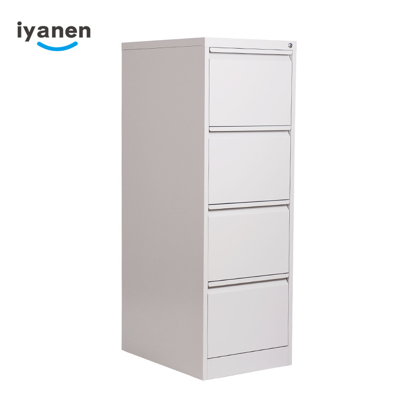 IYANEN office white A4 FC file storage vertical 4 multi drawer metal drawer cabinet steel filing cabinet