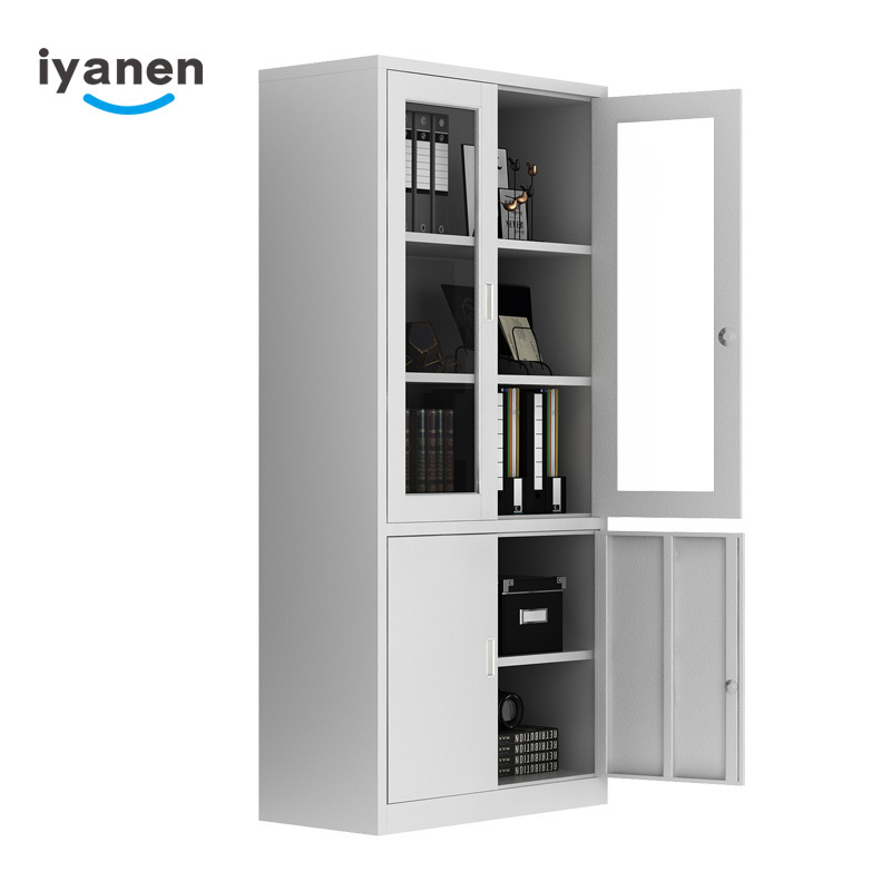 most popular fireproof used office storage metal file cabinet with glass door