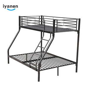 IYANEN space saving wholesale modern design black double decker heavy duty college dormitory apartment steel metal bunk bed