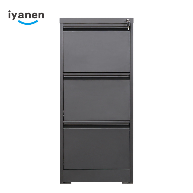 Most popular cheap storage shallow depth A4 file office metal 3 drawer vertical plan filing cabinet