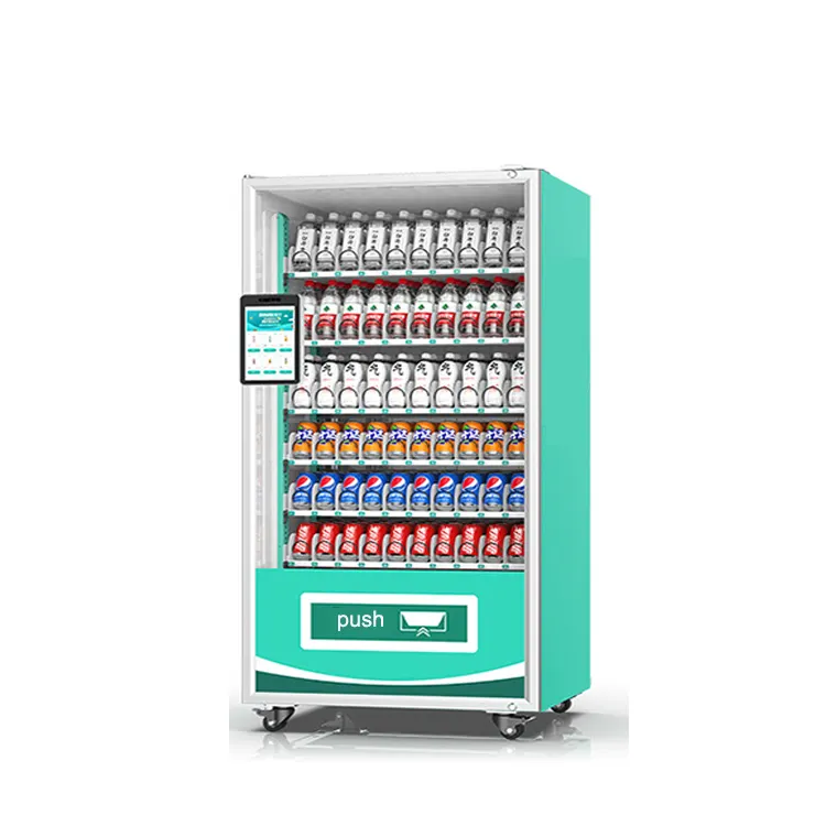 Drink &snack brush face refrigeration small cabinet beverage machine unmanned vending machine