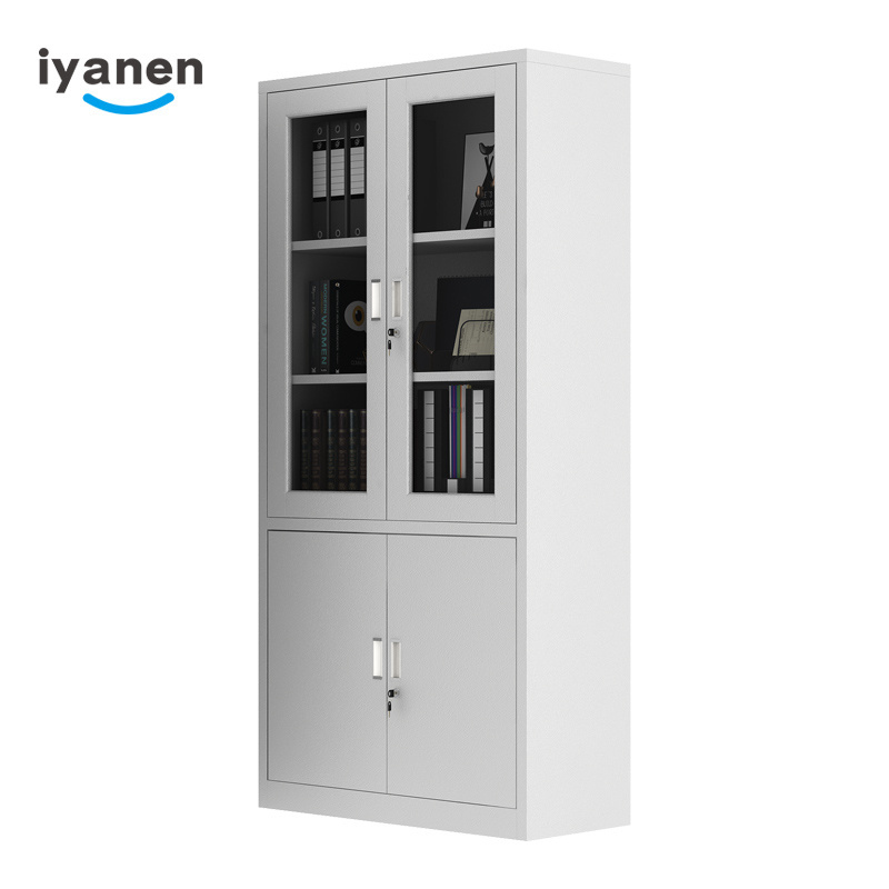 most popular fireproof used office storage metal file cabinet with glass door