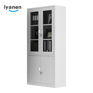 most popular fireproof used office storage metal file cabinet with glass door