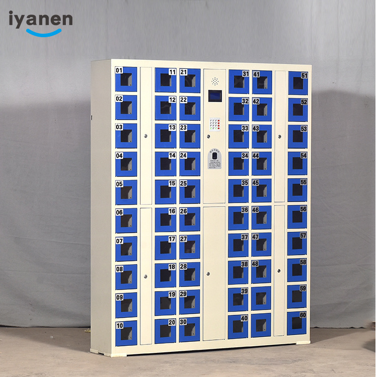 Iyanen Steel Smart Fingerprint Lockers 36 Doors Luggage Storage Electronic Supermarket Beach Park Metal Cabinet Locker