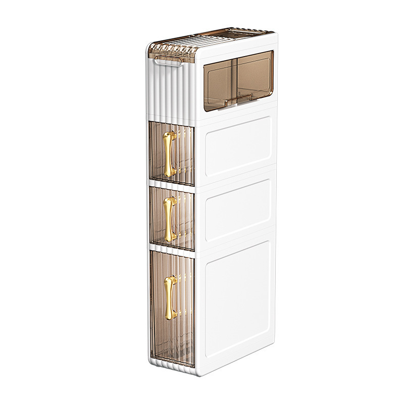 Storage cabinet Bathroom floor-to-ceiling narrow slit acrylic storage cabinet Bathroom toilet narrow slit removable cabinet