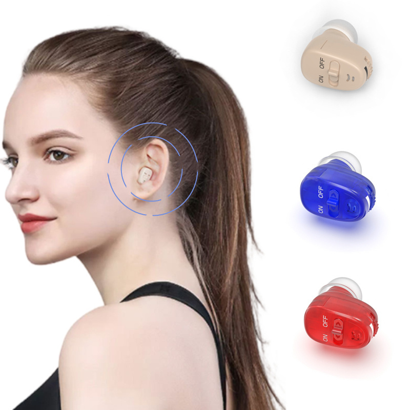 Medical ITE In the ear mini hear aid hearing aids for deafness ear hear aid Beige Red Blue