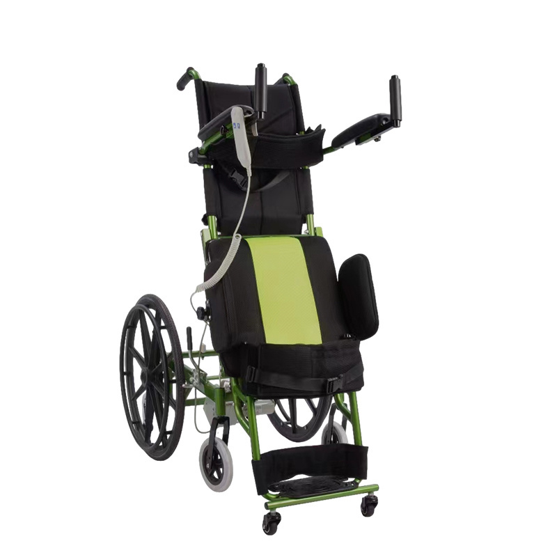 Electric power semi automatic standing wheelchair for the disabled and handicapped