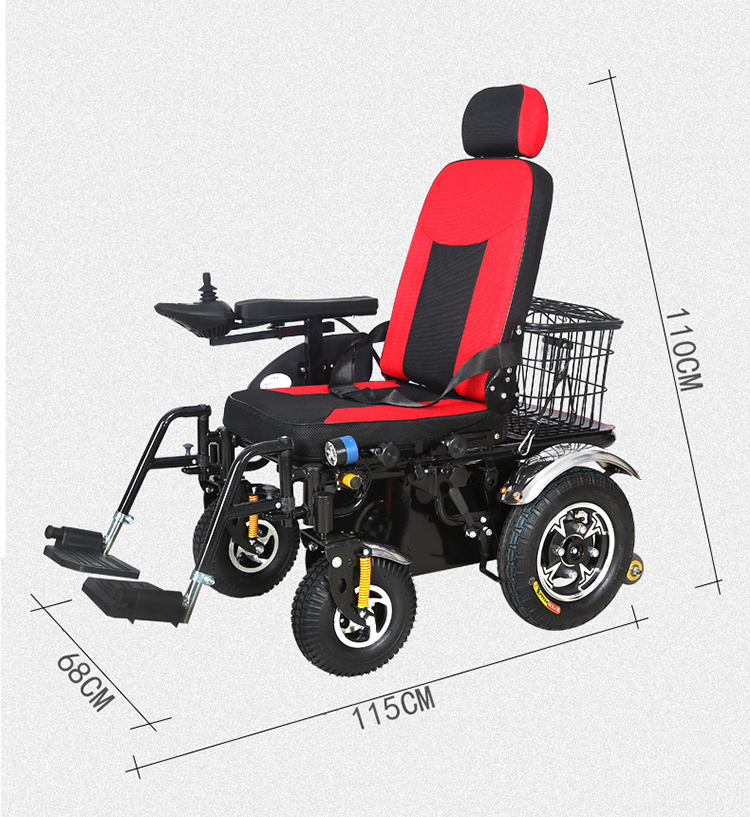 Wide tire outdoor offroad electric wheelchair for adults