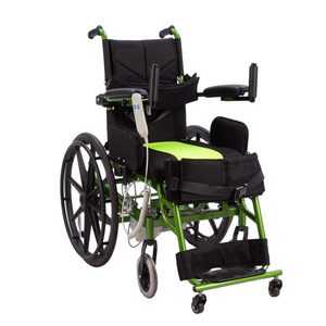 Electric power semi automatic standing wheelchair for the disabled and handicapped