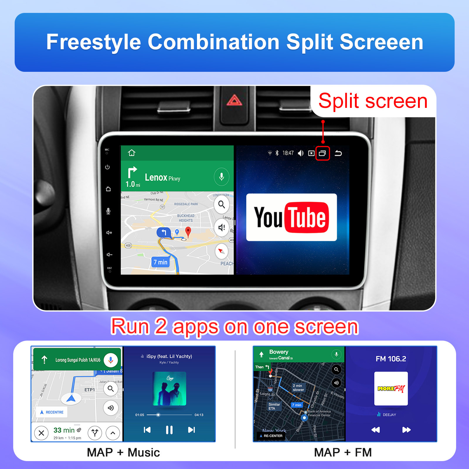 Universal GPS Navigation Monitor Wireless Mp5 For On 9 Inch Android Carplay Car Auto Radio Stereo Audio DVD Player