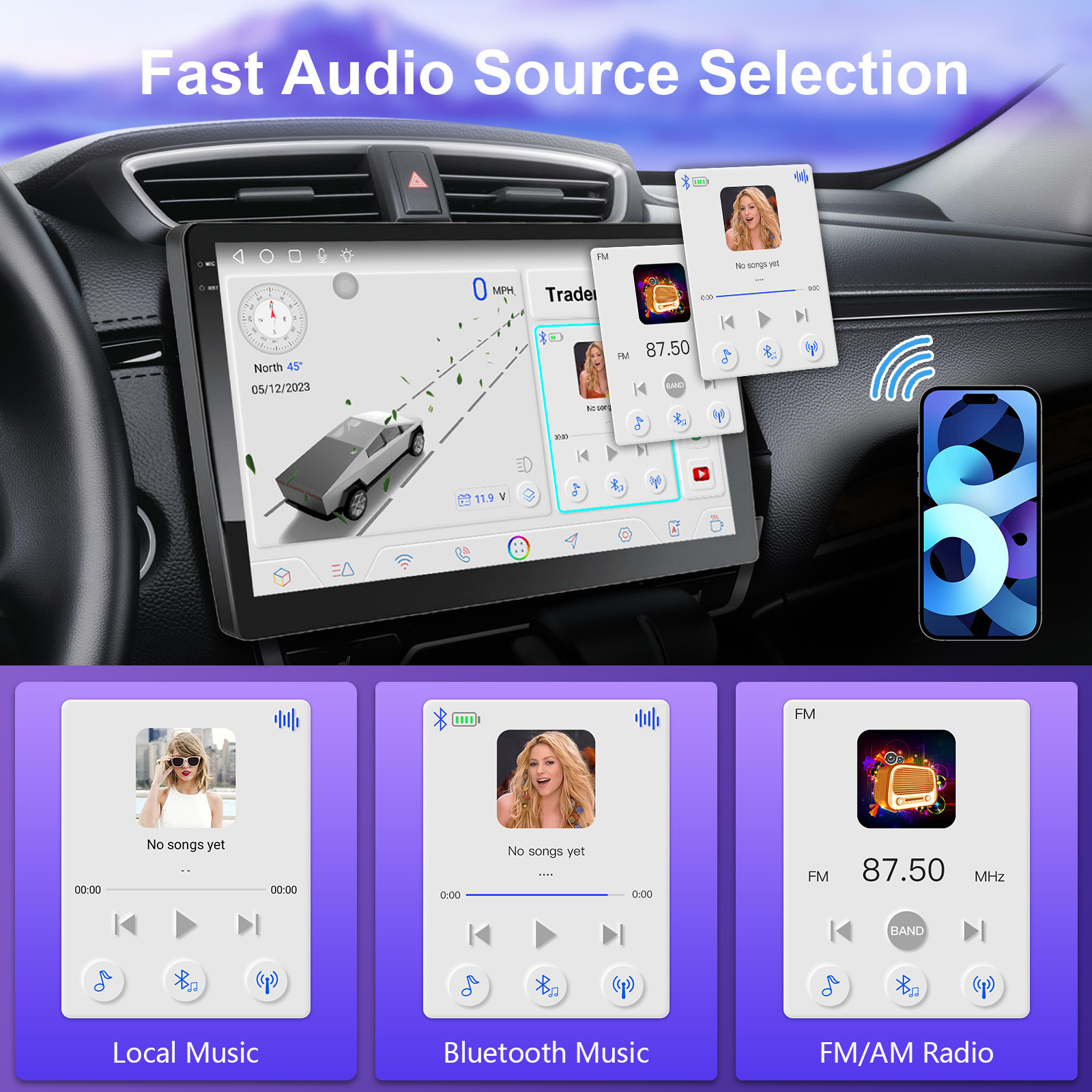 7 Inch Universal wifi 4G Sin Card Double Din USB Car dvd Stereo Radio Carplay Android Auto Car Multimedia 8cores android Player