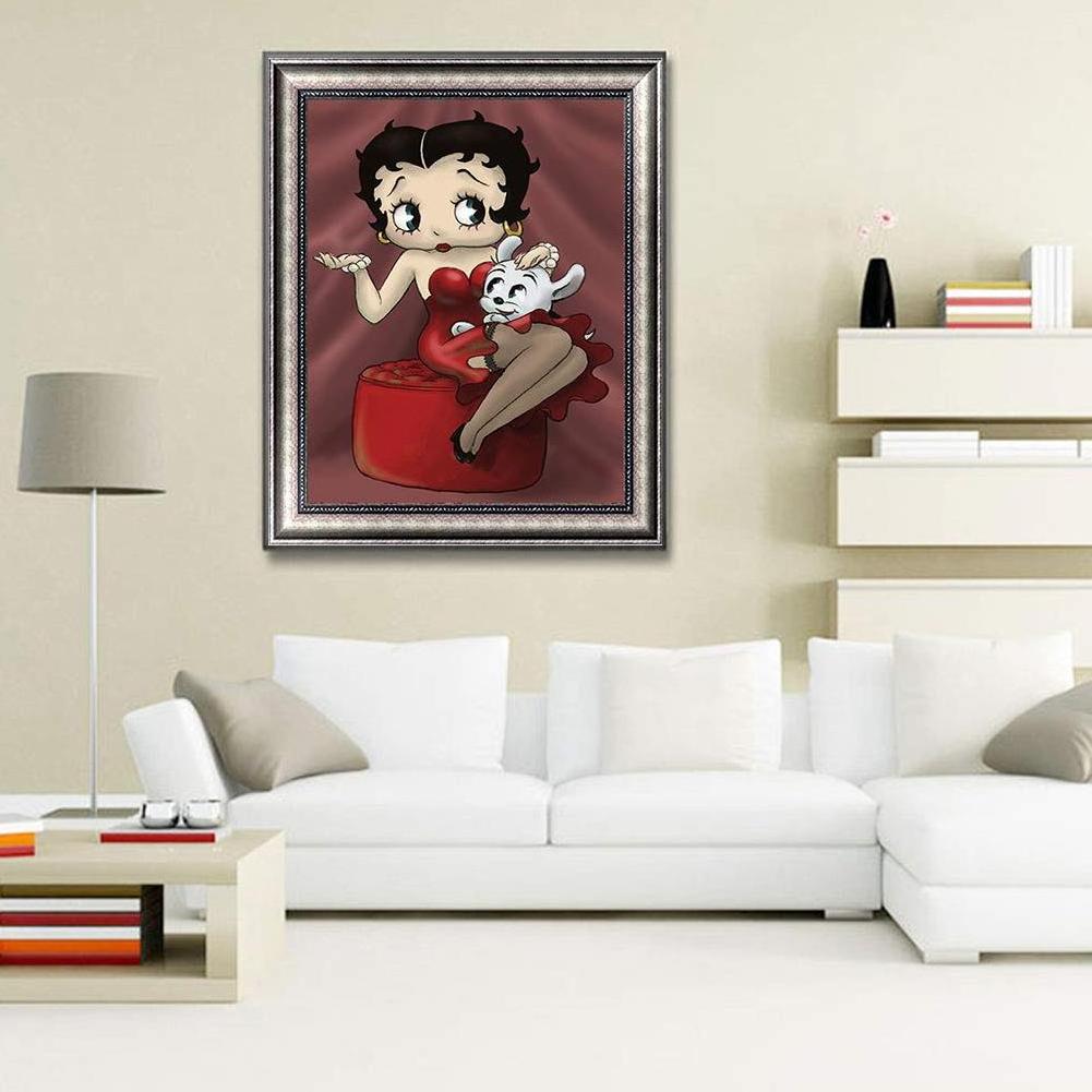 5D Diamond Painting Betty Boop Doll Picture Diamond Embroidery Cartoon Girl Diamond Mosaic Home Decoration