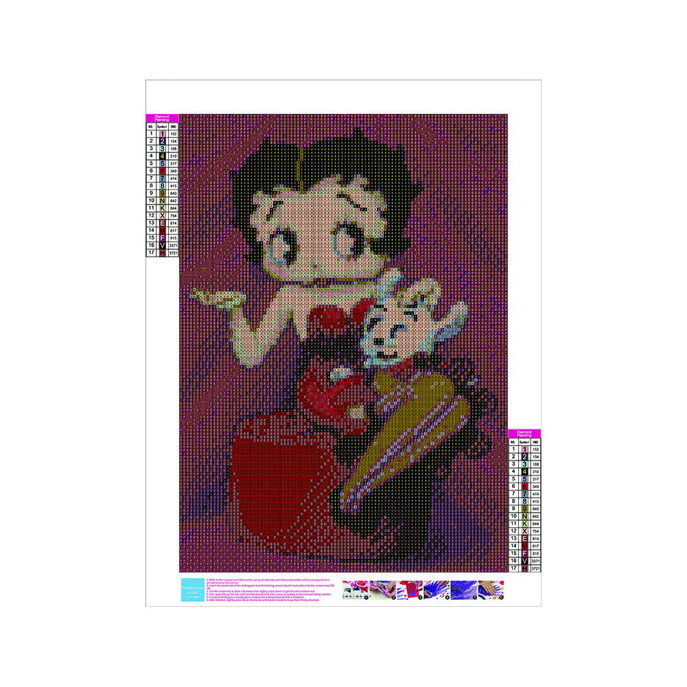 5D Diamond Painting Betty Boop Doll Picture Diamond Embroidery Cartoon Girl Diamond Mosaic Home Decoration