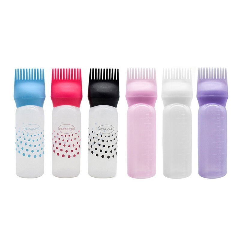 Hairdressing Dry Cleaning Salon Hair Dry Cleaning Bottle Shampoo Hair Oil Dye Applicator Bottle With Comb