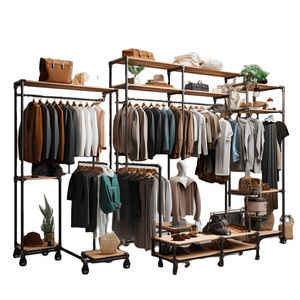 iYUBO Clothing Rack Table Display Custom Industrial Boutique Clothing Racks Display Led Clothing Display Rack And Shelf