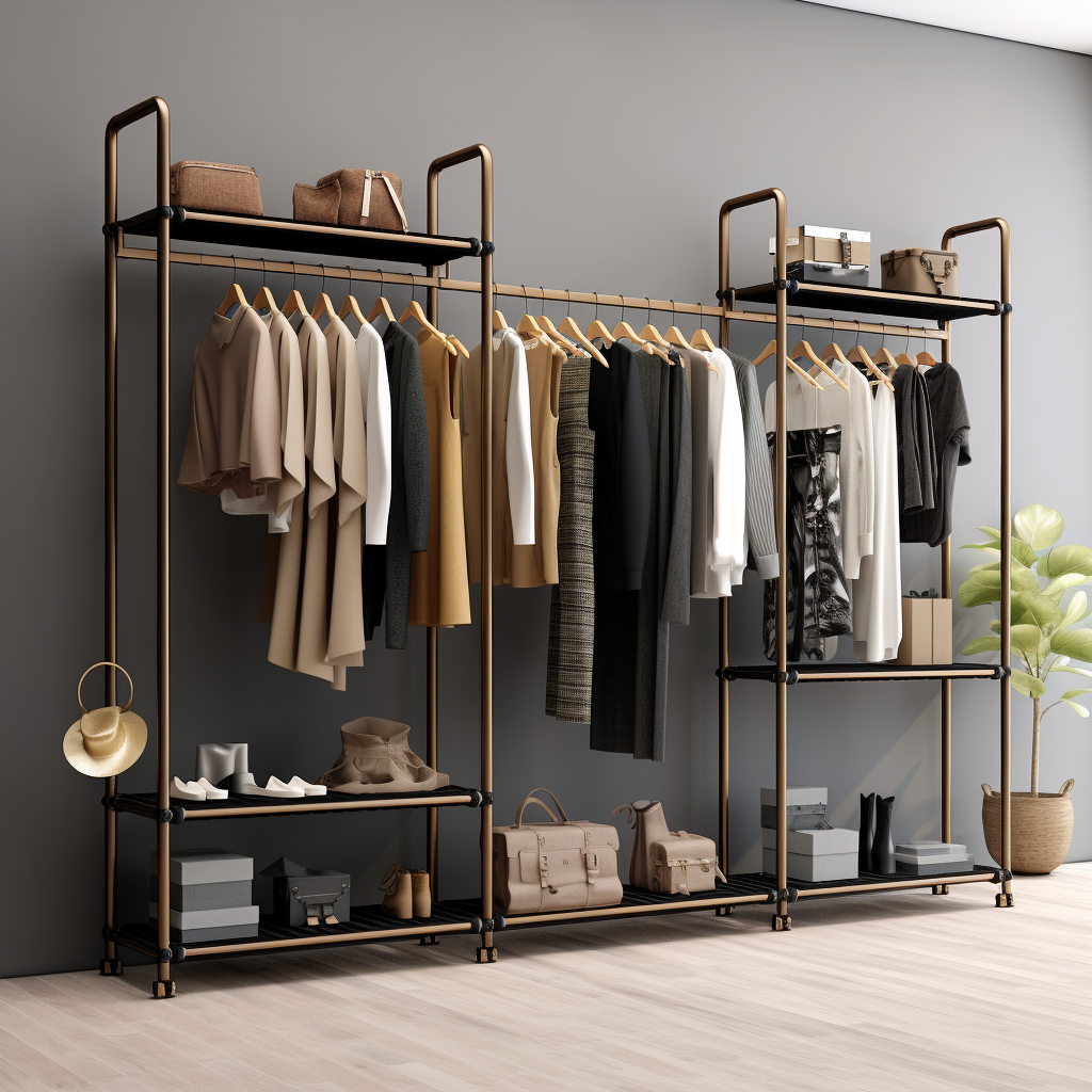 Fashion Retail Clothing Rack With Shelves Garment Display Rack For Shop Clothing Stand Metal Garment Display Rack