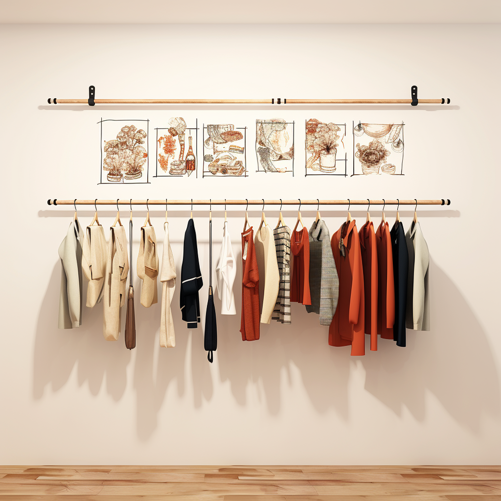 Customized Wooden Retractable Clothing Rack Outdoor Clothes Drying Rack Metal Rack For Clothing Display Wall