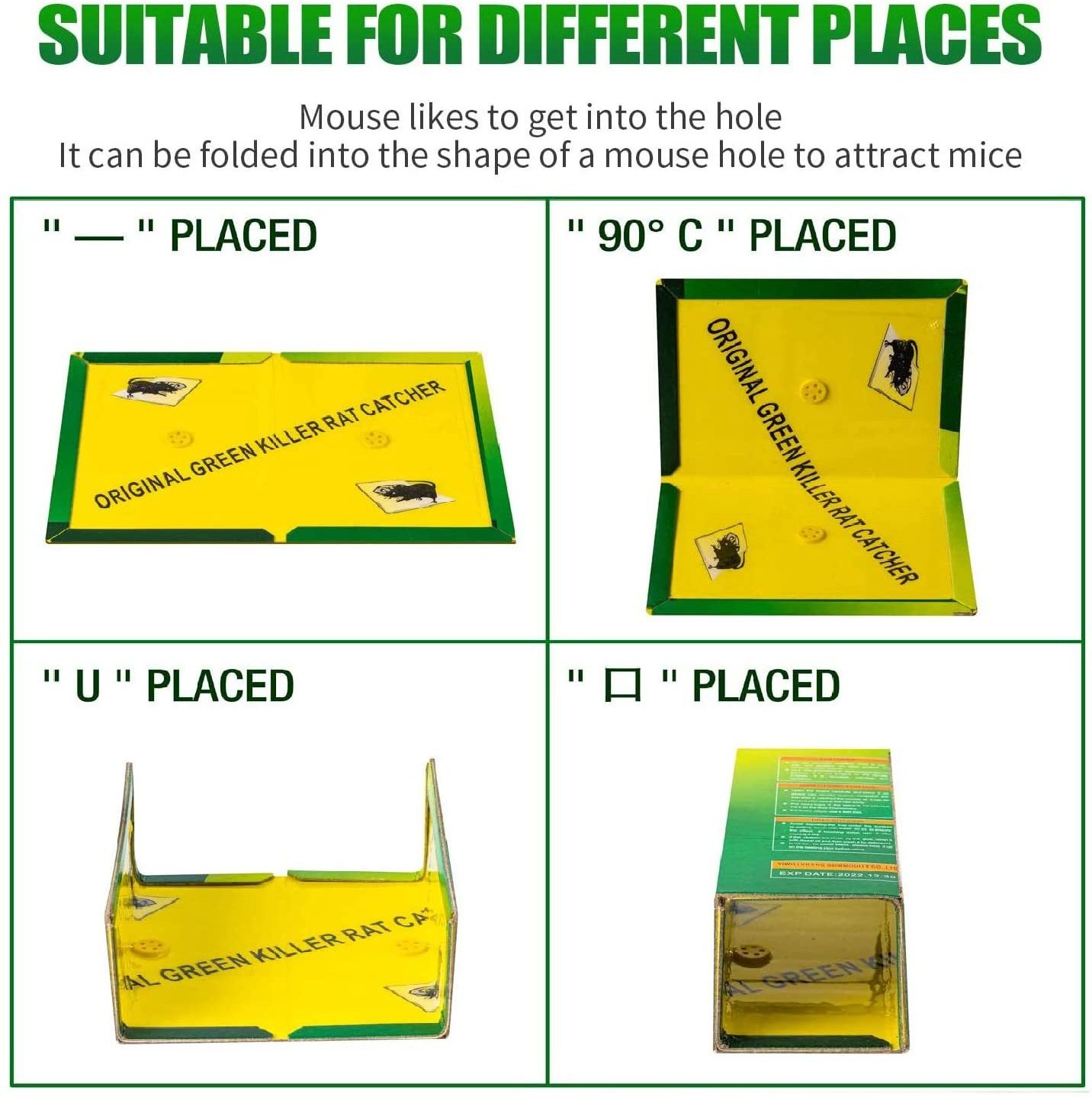 Large Mouse Glue Traps with Enhanced Stickiness Rat Mouse Traps flying Snake Mouse Traps Sticky Pad Board