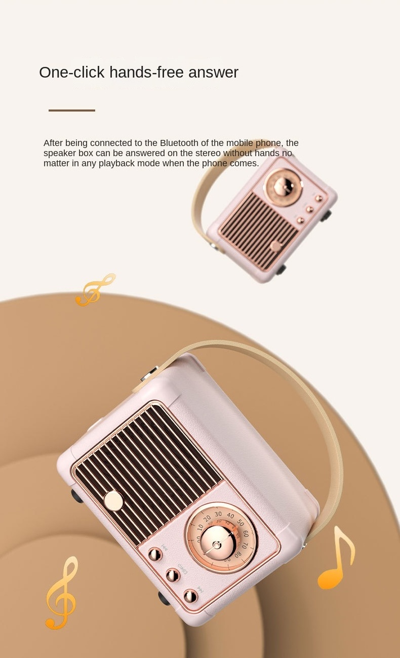 Outdoor Retro HM11 speakers audio surround Sound Classical Stereo Portable Mini camping BT Speaker for Retro Music Player