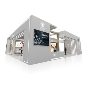 IZEXPO 30mins Quick Build Booth 10X20 Trade Show Promotional Pet Food Design Display Shopping Mall Kiosk Wooden Modular Booth