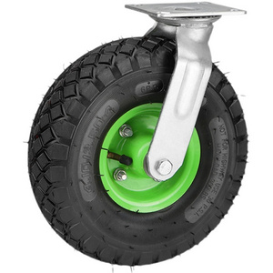 8"10''12''inflatable Pneumatic caster swivel wheel heavy duty castor rubber silent flat platform cart Children's Toy Cars wheels