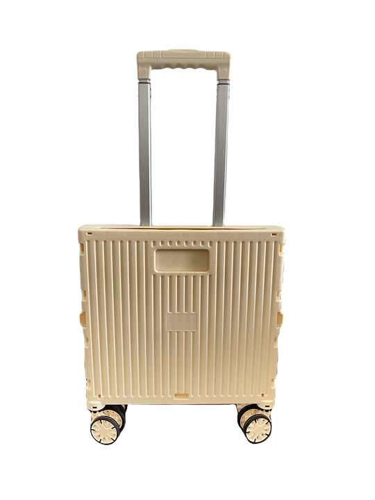 Foldable Utility Cart Portable Rolling Crate Handcart Shopping Trolley Collapsible 4 Rotate Wheels with Durable Handle