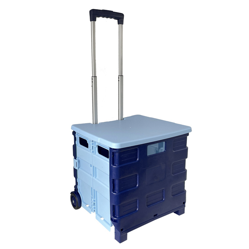 Sport Collapsible Rolling Crate with Wheels for Teachers Tote Basket Huge Capacity Made from Heavy Duty Plastic Used as a Seat