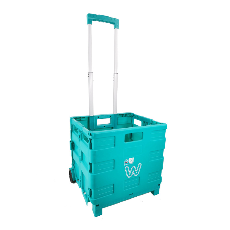 Foldable Utility Cart Portable Rolling Crate Handcart with Durable Heavy Duty Telescoping Handle  for Travel Shopping Moving