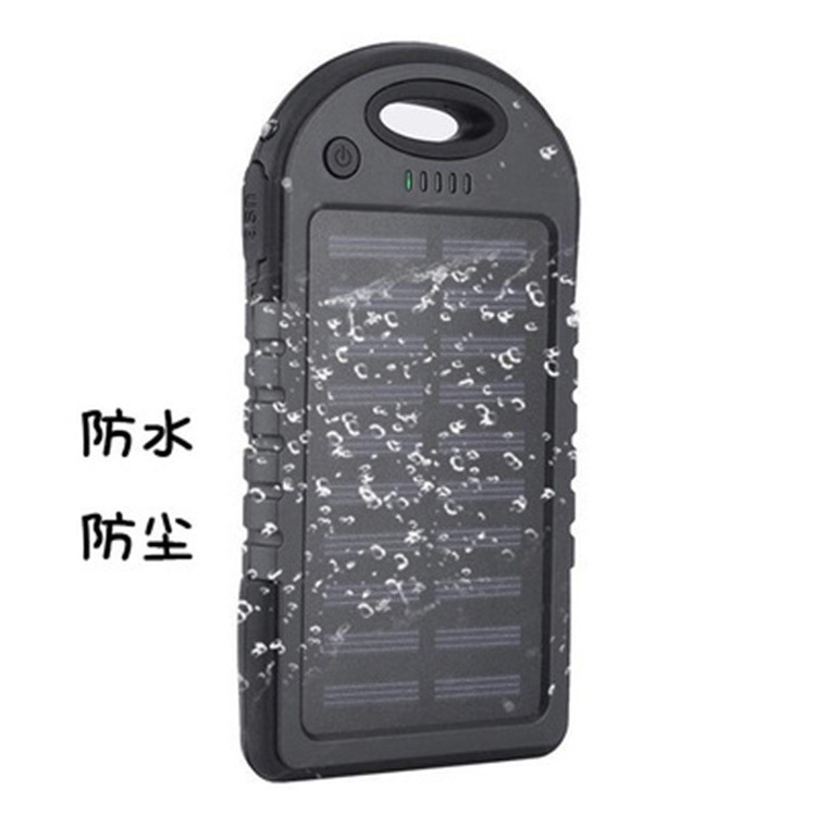 Portable Solar Keychain Power Bank Waterproof Solar Charger 5000mah with Solar Panel Battery for mobile phone