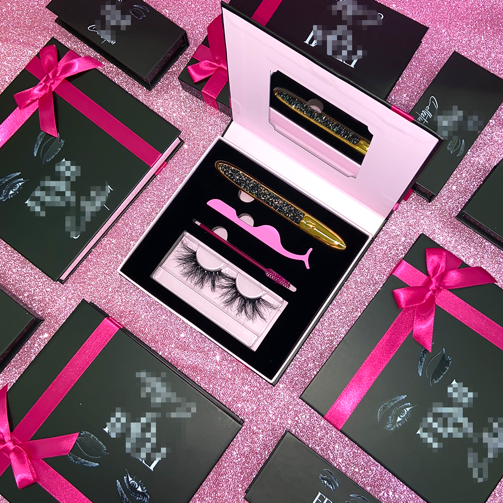 New Design Custom Customer Lash Boxes Eyelash Packing Set 3d Mink False Eye Lashes Own Brand 25mm Wholesale Mink Eyelashes