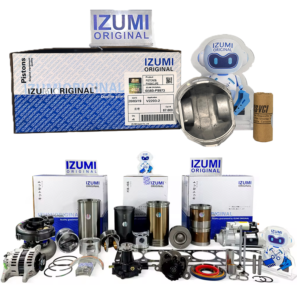 IZUMI D1503 Engine For Kubota Piston Set Main Bearing Full Gasket Kit Crankshaft 3 Cylinder D1503 Diesel Engine Spare Parts