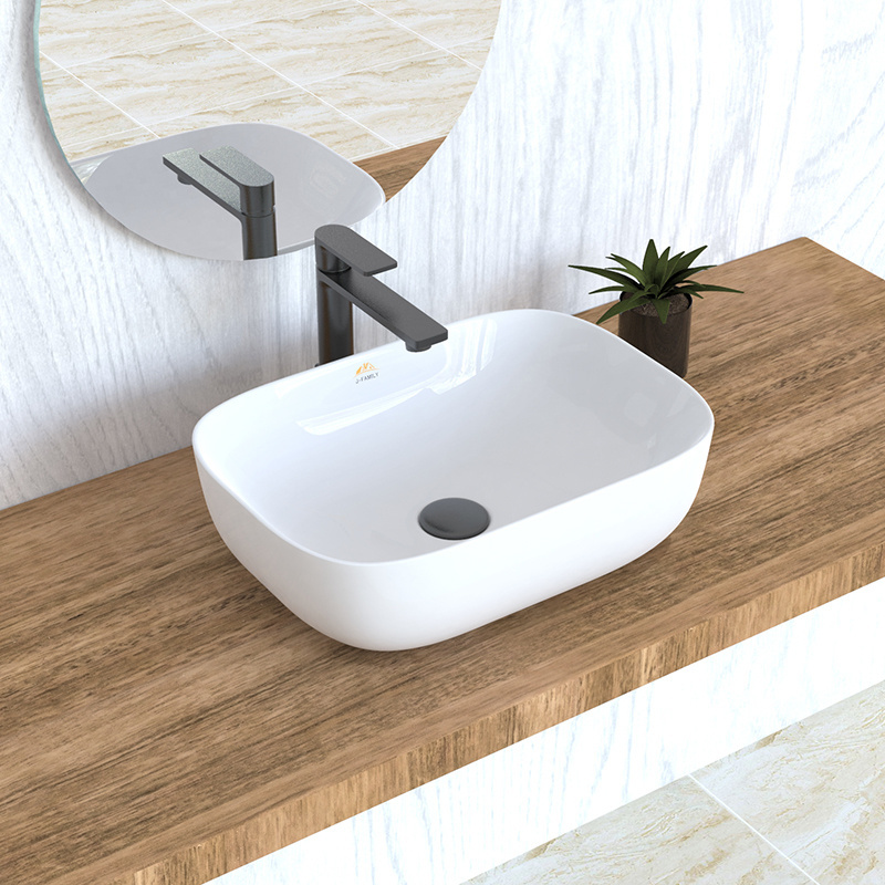 Hot Sale Bathroom Countertop Sink Wash Hand Basin Bathroom Sink Ceramic  Basin for Apartment