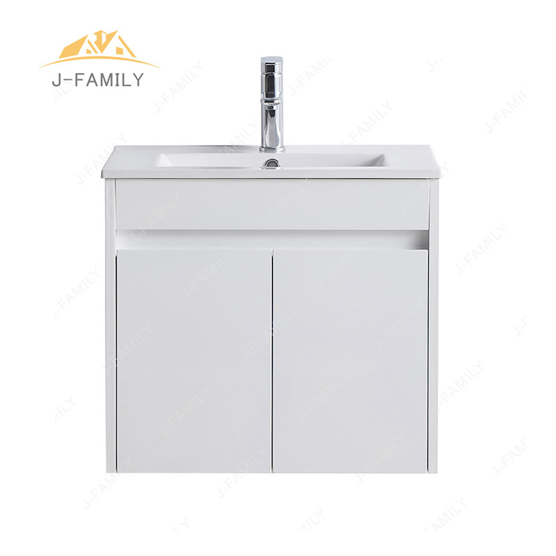 gloss white PVC material  bathroom cabinet  with handles and legs