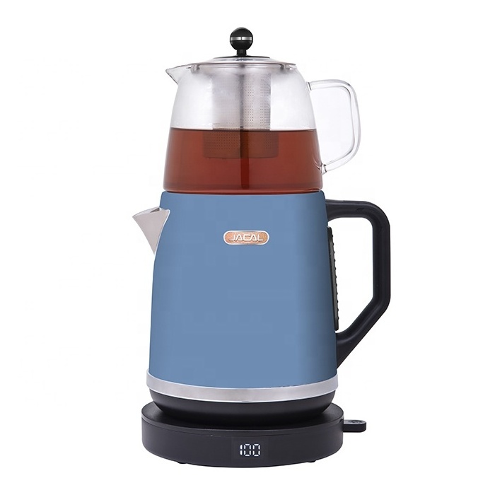 1.7l rapid boil electric turkish tea maker double kettle with temperature control