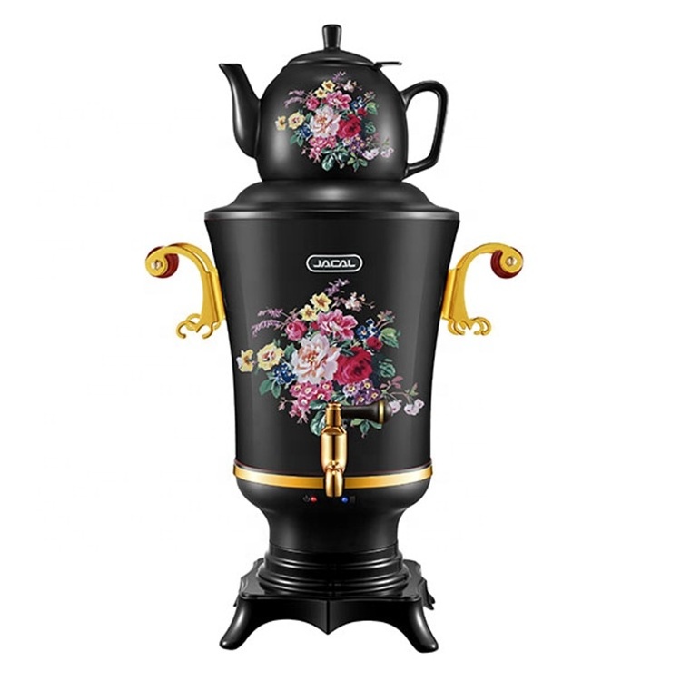 best design modern automatic stainless steel electric turkish tea maker kettle set samovar pot