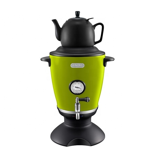 Russian 3.2L customised design colour decal electric tea samovar with thermometer ceramic teapot